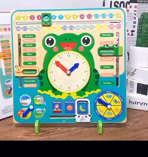 7-in-1 Montessori Wooden Kids Calendar