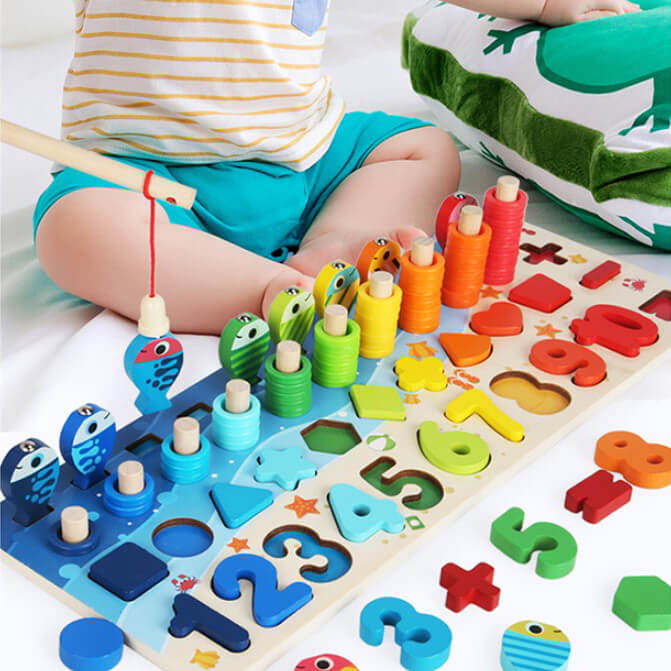 6-in-1 Montessori Educational Puzzle Board