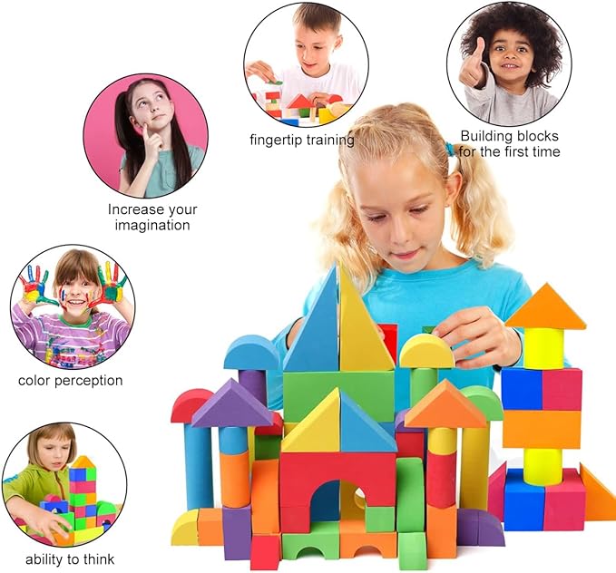 Wooden Colorful Building Blocks Puzzle Toy