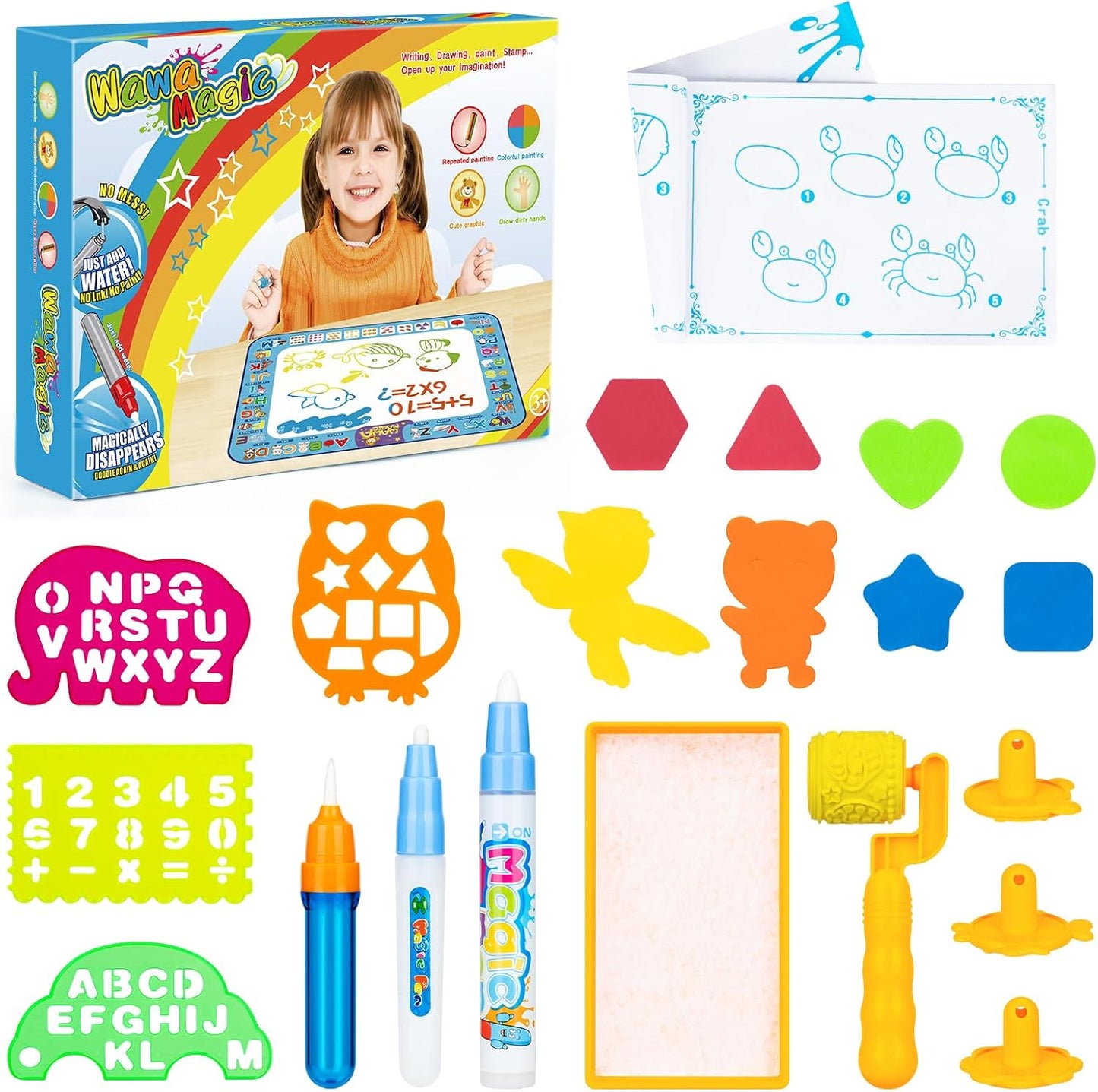 Water Doodle Drawing Mat for Kids 100x80 CM