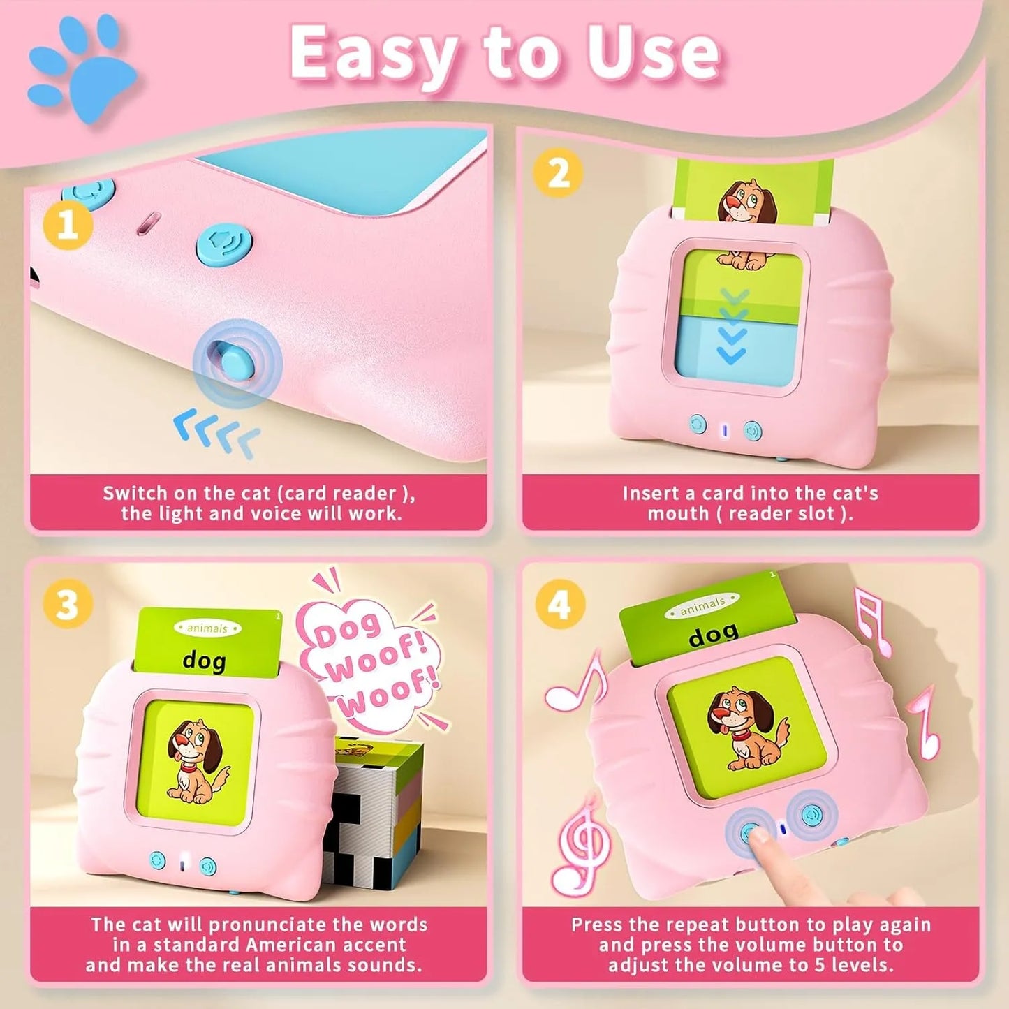 Talking Flash Cards Educational Toy for Toddlers (English & Bangla)