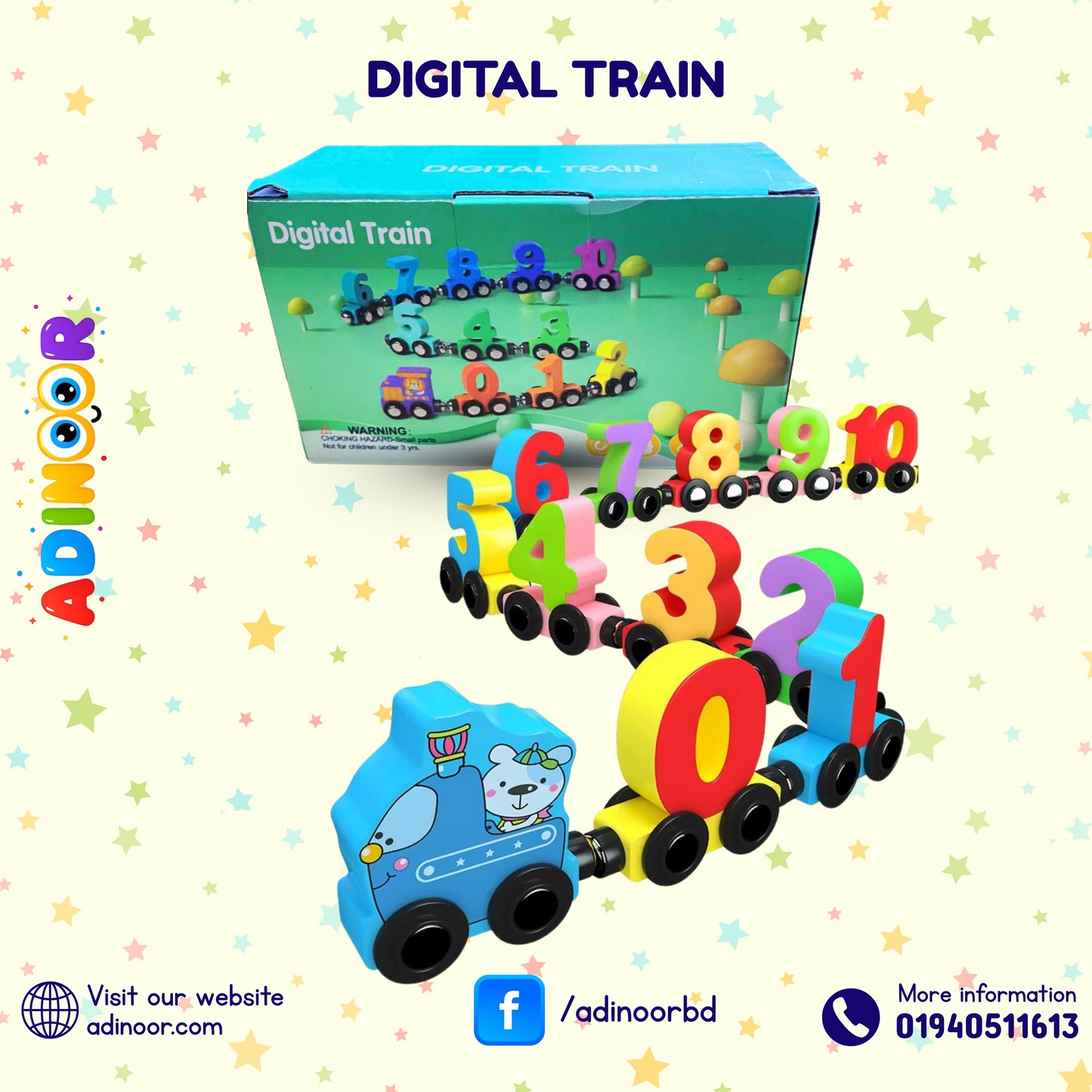 Magnetic Number Digital Train (0–10)