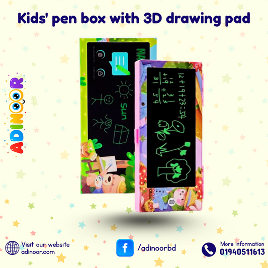 Kids pen box with 3D drawing pad