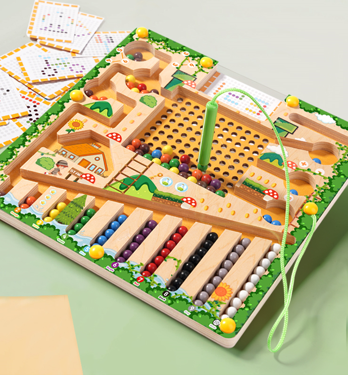 Wooden Magnetic Color Sorting Maze Toy