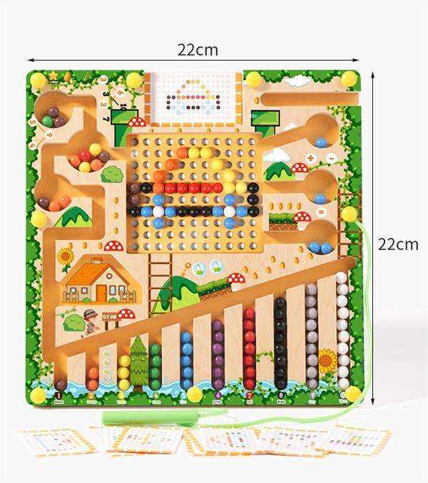 Wooden Magnetic Color Sorting Maze Toy