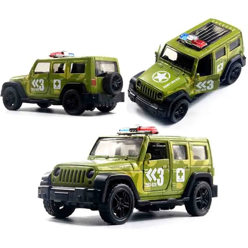 Toy Police Car Fire Truck Public Security Car Children's Toys with Sound Light Alloy Car Model Return Toys