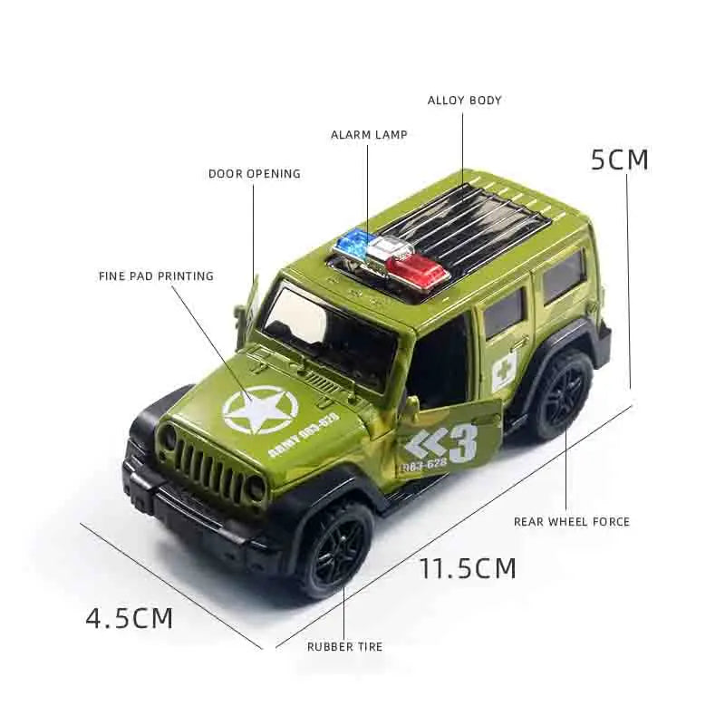 Toy Police Car Fire Truck Public Security Car Children's Toys with Sound Light Alloy Car Model Return Toys