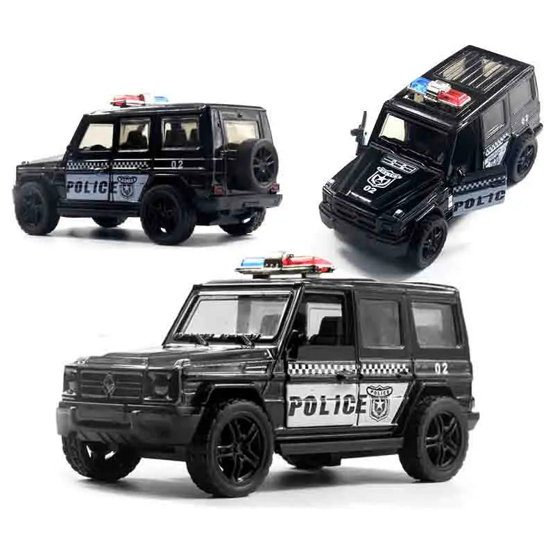 Toy Police Car Fire Truck Public Security Car Children's Toys with Sound Light Alloy Car Model Return Toys