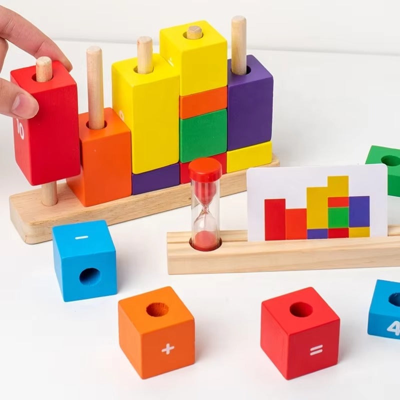 Multifunctional Wooden Learning Blocks Set