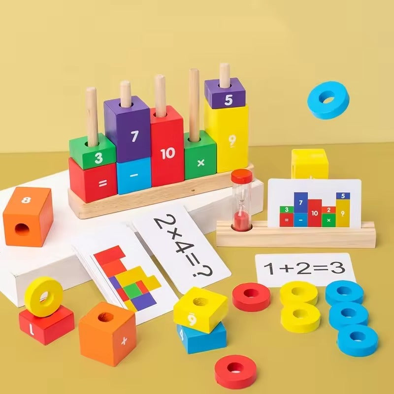 Multifunctional Wooden Learning Blocks Set