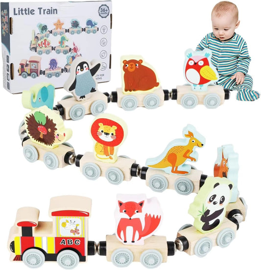 Wooden Magnetic Train Toy for Kids